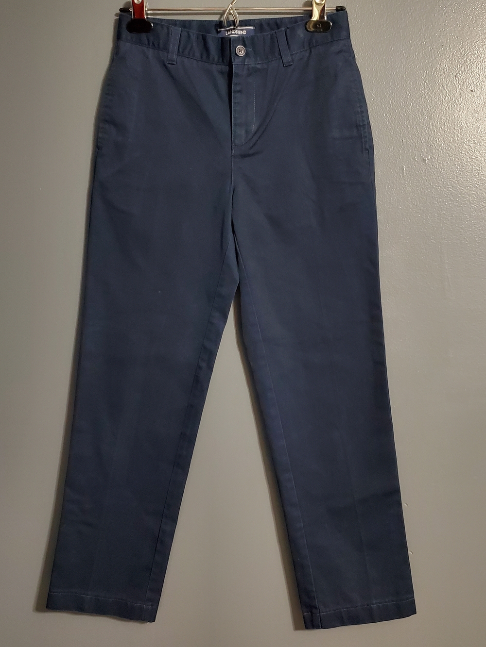 Lands' End Navy Blue Kids Chinos School Uniform Boys Size 12